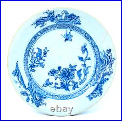 Chinese Porcelain Blue & White Plate Landscape Qing Period Qianlong (1736-1795)