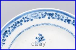 Chinese Porcelain Plate Blue White Peony Qing Dynasty Qianlong 1736 1795