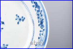 Chinese Porcelain Plate Blue White Peony Qing Dynasty Qianlong 1736 1795