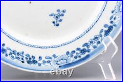Chinese Porcelain Plate Blue White Peony Qing Dynasty Qianlong 1736 1795