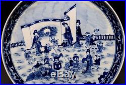 Chinese Qing Kangxi Blue And White Porcelain Plate Porcelain Dish Marked Na222