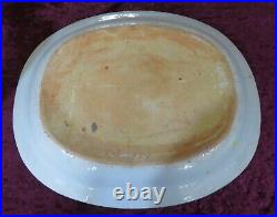 Chinese export blue white vintage Georgian oriental antique meat plate platter