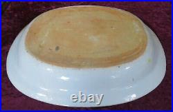 Chinese export blue white vintage Georgian oriental antique meat plate platter