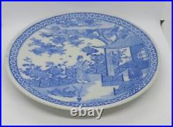 Chinese export blue & white vintage Victorian oriental antique large plate
