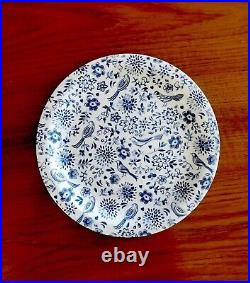 Churchill 4 x Large Dinner Plates Ø 25.5 cm Blue & White Bird Flower Pattern