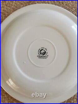 Churchill 4 x Large Dinner Plates Ø 25.5 cm Blue & White Bird Flower Pattern