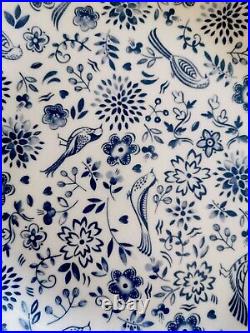 Churchill 4 x Small Dinner Side Plates Ø 23 cm Blue White Bird Flower Pattern