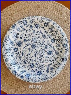 Churchill 4 x Small Dinner Side Plates Ø 23 cm Blue White Bird Flower Pattern