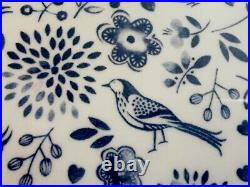 Churchill 4 x Small Dinner Side Plates Ø 23 cm Blue White Bird Flower Pattern
