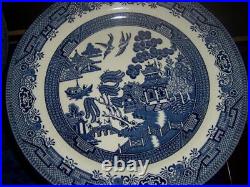 Churchill Willow Blue Georgian Shape Staffordshire Dinner Plate Set Of 14