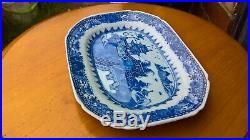 Circa 1750 Superb Qianlong Chinese Hand Painted Blue & White Porcelain Platter
