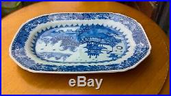 Circa 1750 Superb Qianlong Chinese Hand Painted Blue & White Porcelain Platter