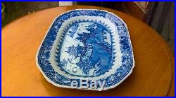 Circa 1750 Superb Qianlong Chinese Hand Painted Blue & White Porcelain Platter