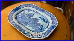 Circa 1750 Superb Qianlong Chinese Hand Painted Blue & White Porcelain Platter