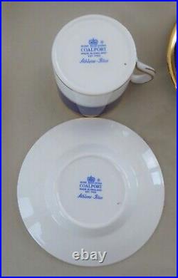 Coalport Athlone Blue' Coffee Set Pot Sugar Milk & 6 Coffee Cans Cups & Saucers