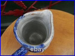 Coffee Pot And Saucers Brutalistes Ceramic Signed MJ Léonard 1963 White Blue