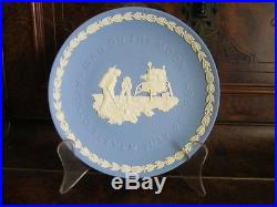 Collectable Wedgwood blue & white jasper Plate Man on the Moon Apollo 11