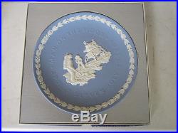 Collectable Wedgwood blue & white jasper Plate Man on the Moon Apollo 11