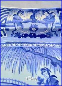 Copeland Lange Lijsen Long Eliza Meat Plate Platter Blue & White Antique c 1850