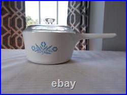 Corning Ware Blue Cornflower Range Topper Aluminum Bottom Vintage 1.5 Quart