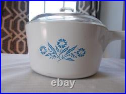 Corning Ware Blue Cornflower Range Topper Aluminum Bottom Vintage 1.5 Quart