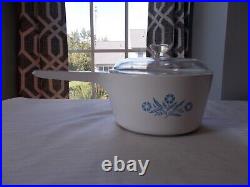 Corning Ware Blue Cornflower Range Topper Aluminum Bottom Vintage 1.5 Quart