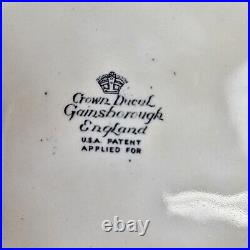 Crown Ducal Gainborough England Vintage Blue Colonial Times Square Plate