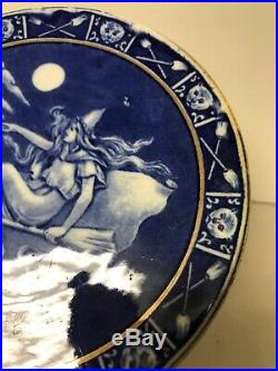 Daniel Low & Co Souvenir Blue & White 1692 Salem Witch Staffordshire Plate 6
