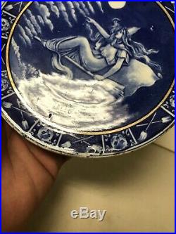 Daniel Low & Co Souvenir Blue & White 1692 Salem Witch Staffordshire Plate 6