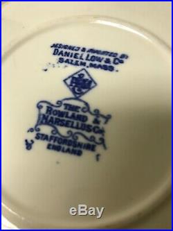 Daniel Low & Co Souvenir Blue & White 1692 Salem Witch Staffordshire Plate 6