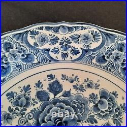 De Delftse Pauw' handpainted blue & white 16,5'' Delft charger