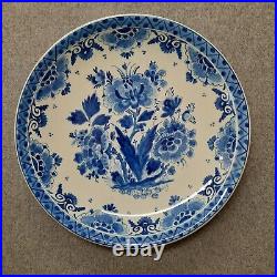 De Porceleyne Fles handpainted blue & white 12'' Delft charger, 1963