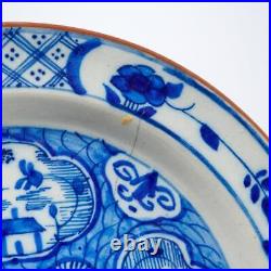 Delft 18th Century Blue White Chinoiserie Japonaiserie Ceramic Soup Plate 7.75w