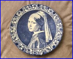 Delft Blauw Vermeer Girl with Pearl Earring Blue & White Wall Hanging Plate