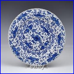 Delft Blue And White 18th Century Plate Floral Design