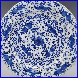 Delft Blue And White 18th Century Plate Floral Design
