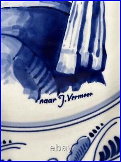 Delft Blue & White Plate Girl with a Pearl Earring Naar J. Vermeer Signed Back