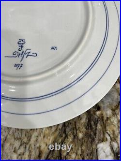 Delft Blue & White Plate Girl with a Pearl Earring Naar J. Vermeer Signed Back