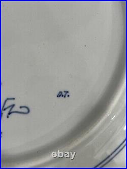 Delft Blue & White Plate Girl with a Pearl Earring Naar J. Vermeer Signed Back