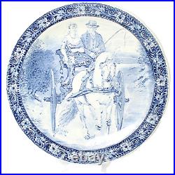 Delft Blue XL Plate, Royal Boch, with Dutch Landscape, circa 1950