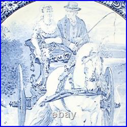 Delft Blue XL Plate, Royal Boch, with Dutch Landscape, circa 1950