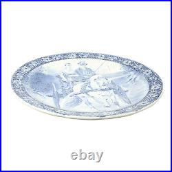 Delft Blue XL Plate, Royal Boch, with Dutch Landscape, circa 1950