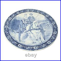 Delft Blue XL Plate, Royal Boch, with Dutch Landscape, circa 1950