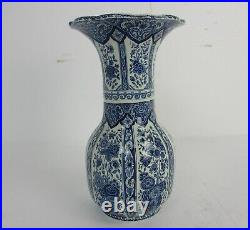 Delft Holland Blue White Porcelain Trumpet Vase Delft Marked Royal Sphinx Vtg
