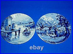 Delft Lot 12 January to December Display Plates Blue White Made Holland 9 1/2