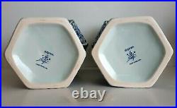 Delft Pair Of Chalice Vases Hand Painted Excellent Free Shipping