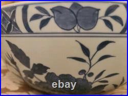 Delft Williamsburg Style Large Centerpiece Bowl Blue And White Porcelain