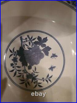 Delft Williamsburg Style Large Centerpiece Bowl Blue And White Porcelain