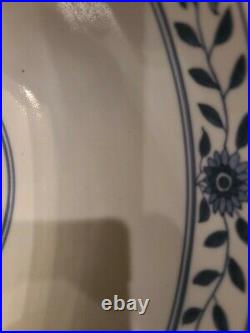 Delft Williamsburg Style Large Centerpiece Bowl Blue And White Porcelain