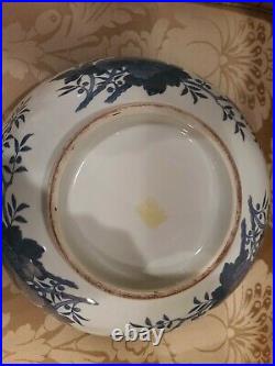 Delft Williamsburg Style Large Centerpiece Bowl Blue And White Porcelain